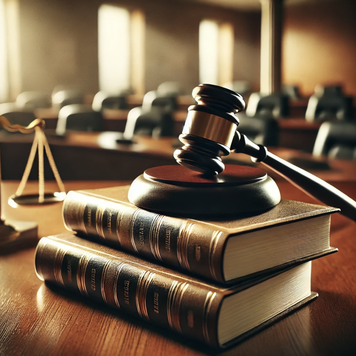 Courtroom scene with a gavel and legal documents, symbolizing accountability under California’s AB 360.