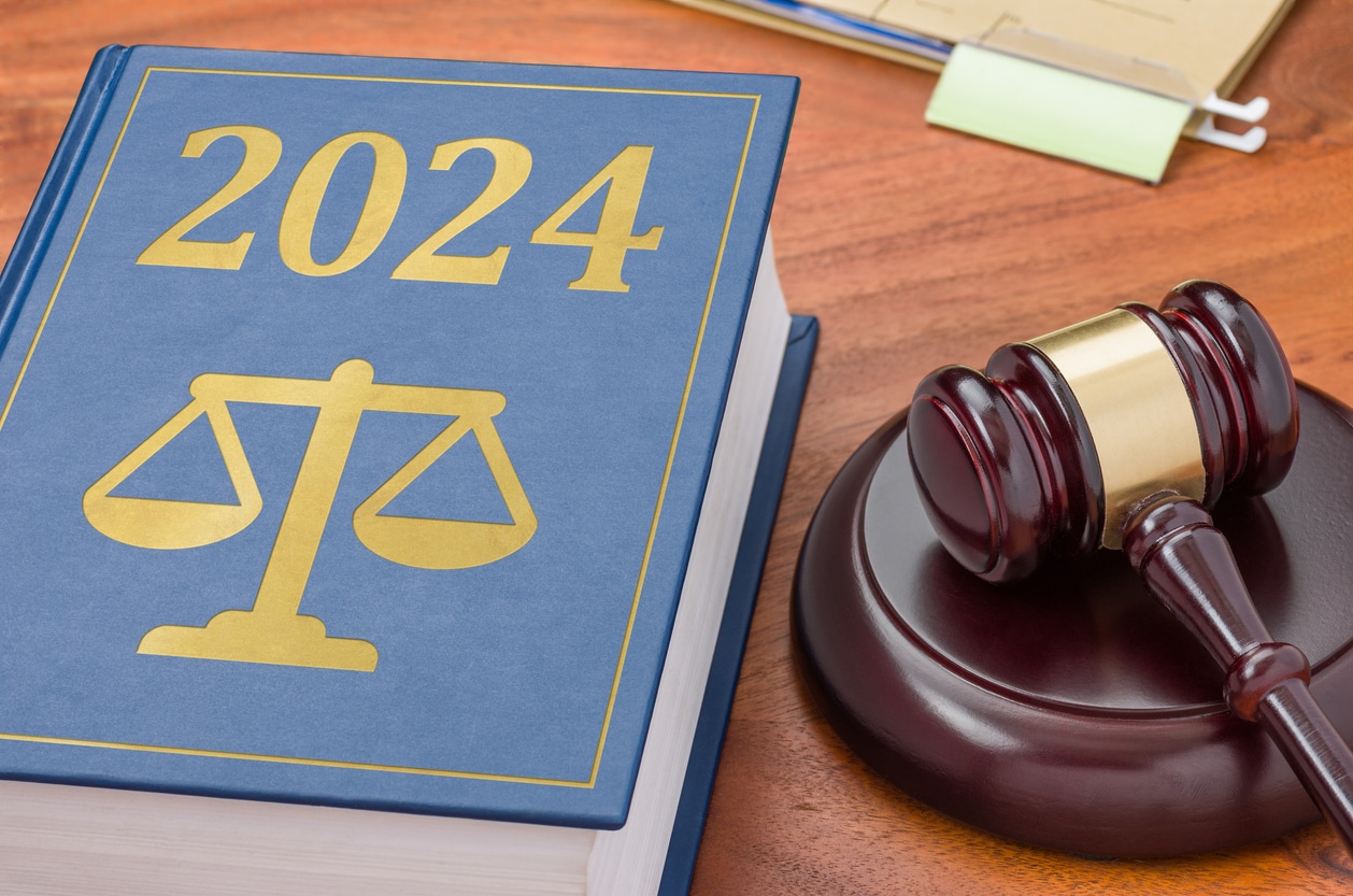 2024 law book and gavel represent new product liability updates and expert analysis by Jeremy Robinson