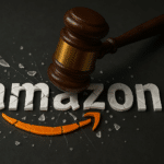 Gavel smashing Amazon logo representing Los Angeles product liability attorney Jeremy Robinson's winning track record.
