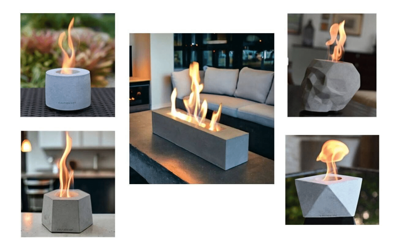 Colsen tabletop fire pits showing concrete models involved in CPSC recall for burn injuries
